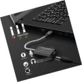 CableCreation USB Audio Adapter External Sound Card with 3.5mm Headphone and Microphone Jack Compatible with Windows, Mac, macOS, Linux, PS4, PS5, Plug and Play, Aluminum Black. 