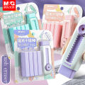M&G Push-Pull Pencil Eraser for Students, Set of 1+4, Non-Marking, Less-Dust Eraser School Supplies Drawing Art Eraser. 
