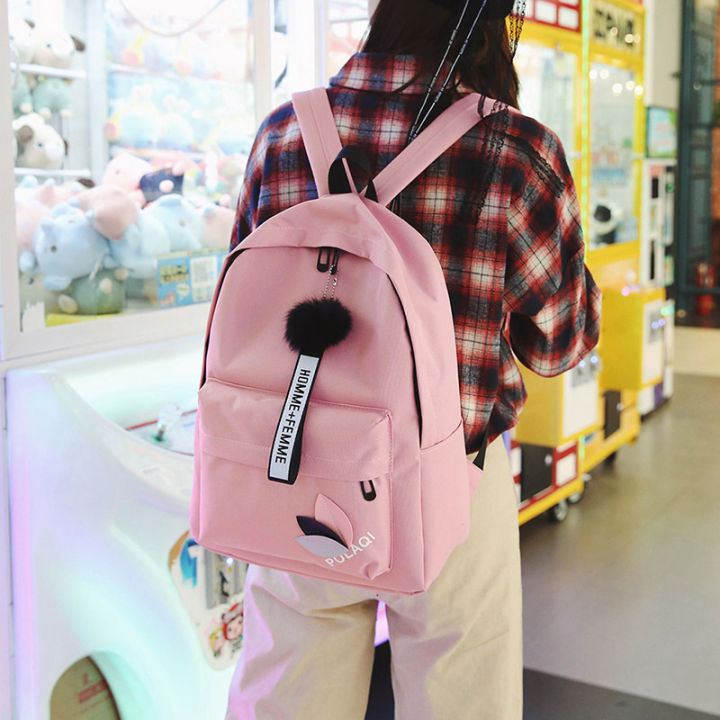 Women%20Schoolbag%20Waterproof%20Large%20Capacity%20School%20Backpack%20Smooth%20Zipper%20Solid%20Color%20Teens%20Girl%20Casual%20Daypack%20Bag%20Student%20Supply%20-%20Image%205