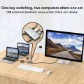 8K USB C KVM Switch Selector, 4K USB C Switch for 2 Computers Share 1 Monitor Keyboard Printer and Mouse, Supports 4K@120Hz, 8K@30Hz Video Compatible with Thunderbolt 3/4, 3 KVM Cables Included. 