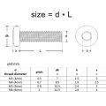 M2 M2.5 M3 M4 M5 M6 M8 Large Flat Hex Hexagon Socket Allen Head Connect Joint Bolt Furniture Rivet Screw 304 A2 Stainless Steel. 