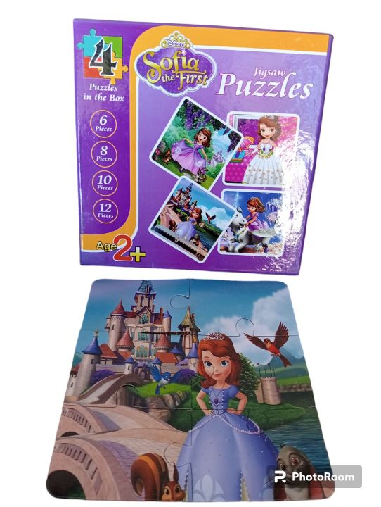 sofia the first puzzle card game box of 4 puzzle