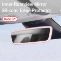 Silicone Rearview Mirror Protection Frame for Tesla Model Y Juniper Model 3 Highland 2026 Rearview Mirror Edge Protection Cover.