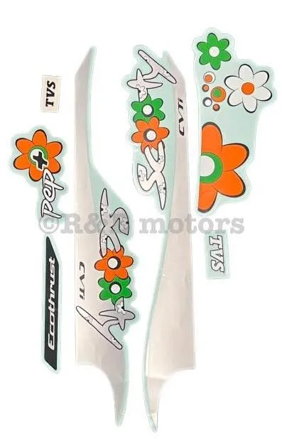 Tvs%20Scooty%20Pep%20Plus%20Flower%20Edition%20Complete%20Sticker%20Set%20-%20Image%202
