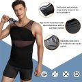 Men Compression Shirts for Men Shapewear Chest Abdomen Control Body Shaper Slimming Undershirt Workout Vest Tank Top.