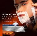 Gillette Fusion 5 Razor with Styling Black Blade & 5 Diamond Like Coated Blades. 