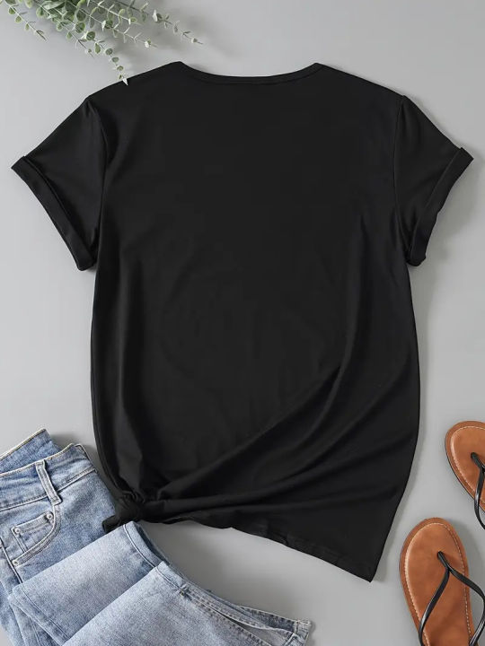 Women's%20Casual%20Sports%20T-shirt%20Top%20Brooklyn%20New%20York%20Print%20Stretchy%20Round%20Neck%20Breathable%20Fabric%20Short%20Sleeve%20Fitness%20Tee%20Top%20-%20Image%204