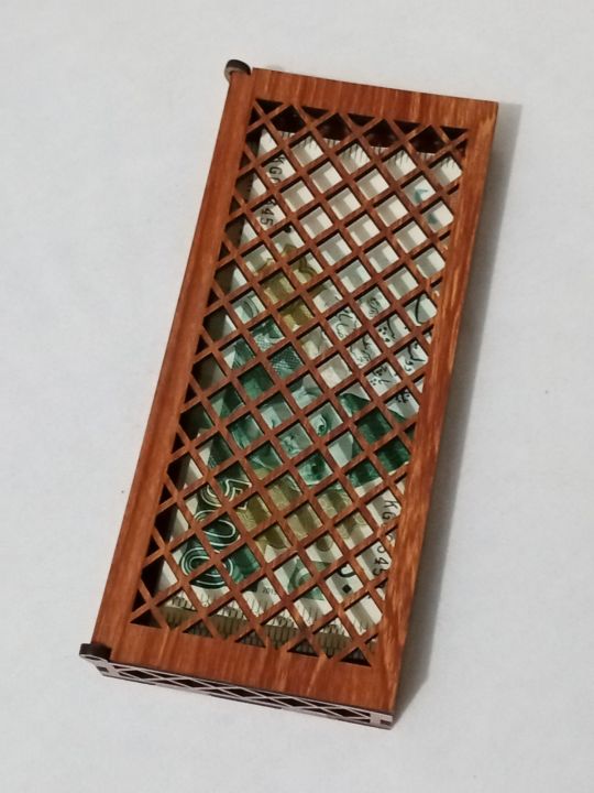 Wooden money envelop for a gift