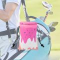 Crown Golf Valuable Item Bag, Funny Golf Valuables Pouch Golf Tee Pattern, PU Leather Golf Tee Pouch with Drawstring Closure. 