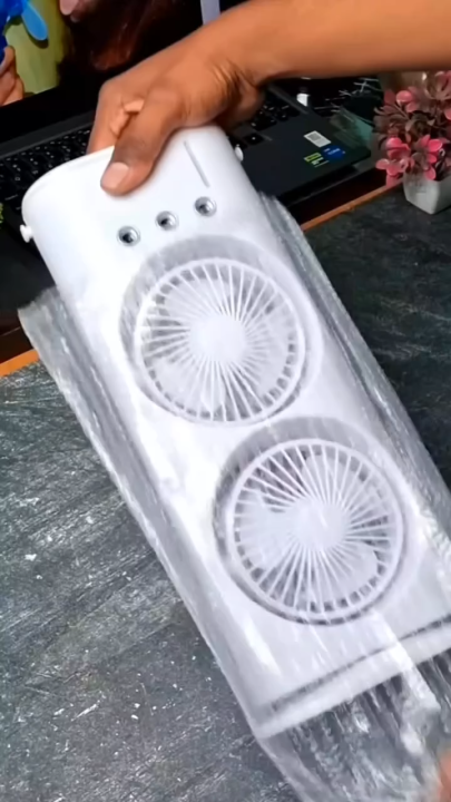 Double Head Spray Cooling Fan Rechargeable Remote Control