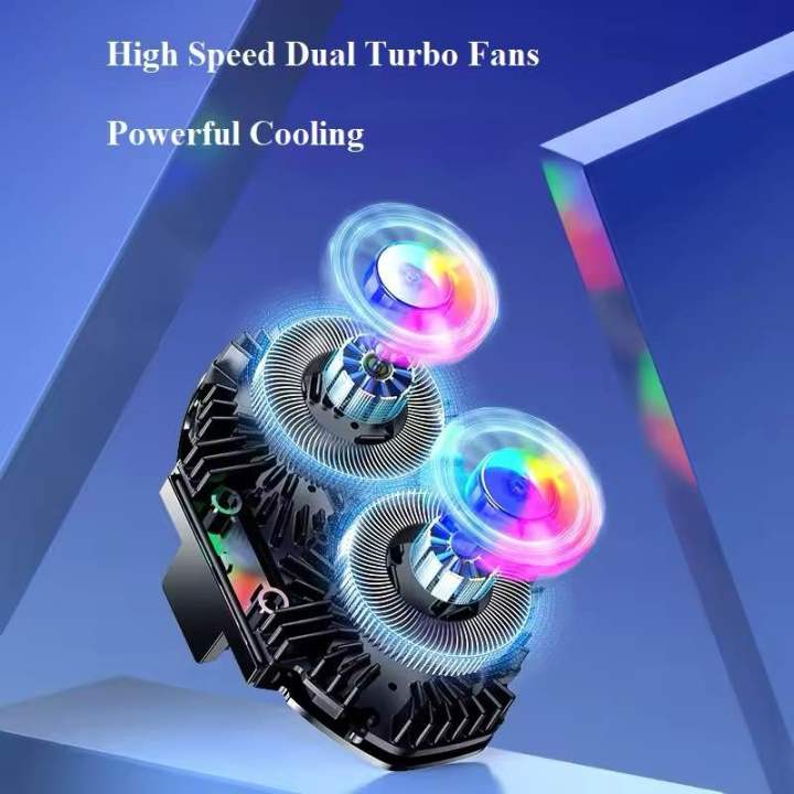 FS06%20Semiconductor%20Cooling%20Mobile%20Phone%20Cooler%20Radiator%20Dual%20Fans%20Digital%20Display%20for%20gaming%20and%20Live%20Streaming%20with%20Universal%20Wheel%20-%20Image%203