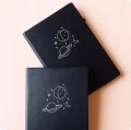 Space Doodle Minimalistic Black BuJo Notebook Dot grid Diary Dotted pages A5 Journal. 