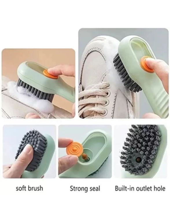 Shoe Cleaning Brush With soap dispenser.