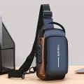 Stylish Men's Sling Bag - Durable Oxford Fabric, Crossbody Chest Pack with Phone Pocket, Zip Closure for Daily Commute.