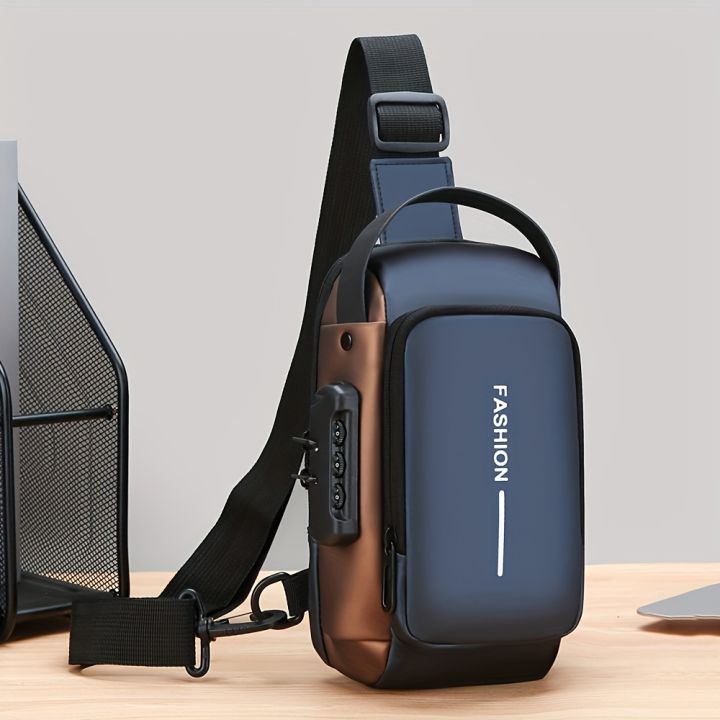 Stylish%20Men's%20Sling%20Bag%20-%20Durable%20Oxford%20Fabric,%20Crossbody%20Chest%20Pack%20with%20Phone%20Pocket,%20Zip%20Closure%20for%20Daily%20Commute%20-%20Image%202
