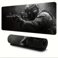 Large Mouse Pad  Soldier Design Non-Slip XXL desk pad gaming accessories Stitched Edges for Home and game for fps gamer. 