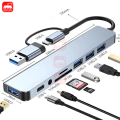 USB C Hub USB Splitter 8 in 1 USB Extender with 4 USB Port 1 USBC Port TF/SD Card Reader Audio Output Compatible for MacBook. 