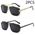 1/2/3PCS New Style Stylish Retro Car Sunglasses Thickened Double Beam Punk Men's Metal Sunglasses 877.