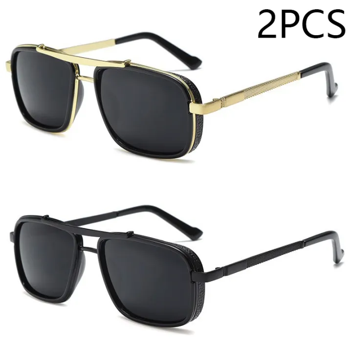 1/2/3PCS%20New%20Style%20Stylish%20%20Retro%20Car%20Sunglasses%20Thickened%20Double%20Beam%20Punk%20Men's%20Metal%20Sunglasses%20877%20-%20Image%207