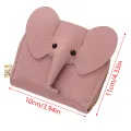 Business Card Holder Female Cow Leather Credit Card Wallet Elephant Pattern Zipper Change Small Bag Women Bank Credit Card Case. 