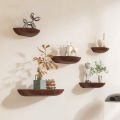 Solid Wooden Semicircle Wall Shelves Background Entryway Decorative Floating Organization Storage Holders Bedroom Kitchen Racks. 