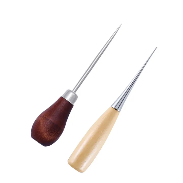 DIY Wooden Handle Awls Leather Tent Sewing Awl Shoes Repair Tool Hand ...
