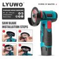 LYUWO Mini Angle Grinder Mini Household Rechargeable Cutting Machine Polishing Machine Electric Hand Grinder Polishing Machine. 