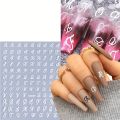Retro English Letters Nail Stickers 4/8 Sheets 3D Self-Adhesive Nail Art Design Black White Gold Silver Nail Decals. 