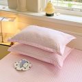 2pcs Set Pillowcase Envelope Style Plaid Couples Plain Ins 48x74cm Home Textile Household Bedroom Throw Pillow Case Pillow Cover.