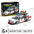 MOC Creative Ghostbusters ECTO-1 Vehicle Technical Building Blocks Racing Car Model Car Assembly Bricks  for Kids. 