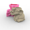 Baby Mother Elephant Mold Succulent Flower Pot Ashtray Pen Holder Silicone Mold Scented Molds For Gypsum Concrete plaster Mould. 