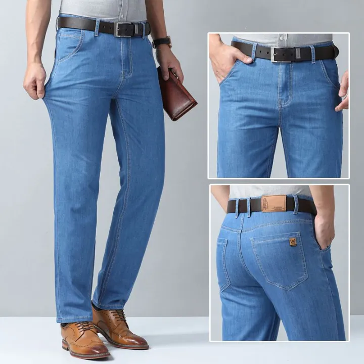 New%20Ice%20Silk%20Thin%20Denim%20Jeans%20For%20Men%20Blue%20Straight%20Stretch%20Cotton%20Pants%20Business%20Casual%20Lightweight%20Trousers%20Spring%20Summer%20-%20Image%205