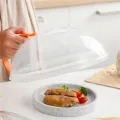 The Third Generation Microwave Splash Cover Thickened Transparent Splash-proof Cover with Handle BPA-free Plate Food Cover. 