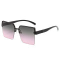 Cool Square Sunglasses Ins Trendy Metal Half Frame Fashion Sunglasses Sunshade Glasses 1205.