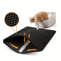 Double Layer Honeycomb Design Cat Litter Trapping Mat, Non-slip Washable Cat Cleaning Mat For Pet Toilet Kennel Litter Box. 