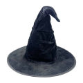 Large Black Wicked Witch Hat for Women,Halloween Witch Cap Cosplay Costume Accessory for Party Favor. 