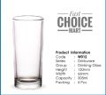 Cristal Clear Drinking Tall Plain Glass/ Olila-W012/Juice Glass (6 pieces) set. 