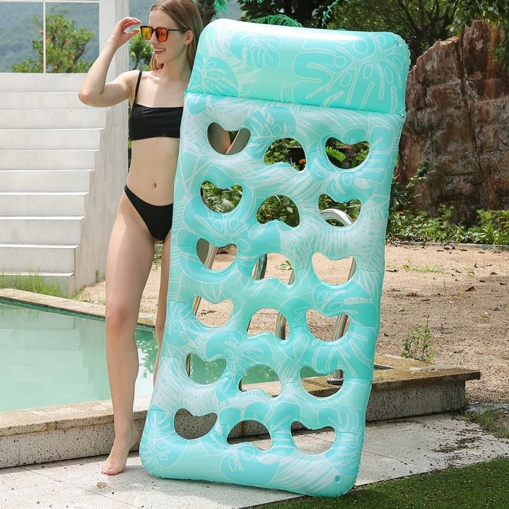 Inflatable%20Floating%20Bed%20with%20Headrest%20PVC%20Floating%20Lounger%20Pool%20Air%20Mattress%20for%20Swimming%20Pool%20Beach%20Adult%20Water%20Sleeping%20Bed%20-%20Image%202
