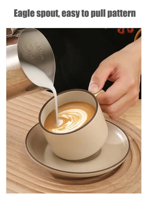 Stainless%20Steel%20Milk%20Frothing%20Jug%20Silver%20Frother%20Coffee%20Latte%20Container%20Metal%20Pitcher%20Barista%20Cup%20-%20Image%205