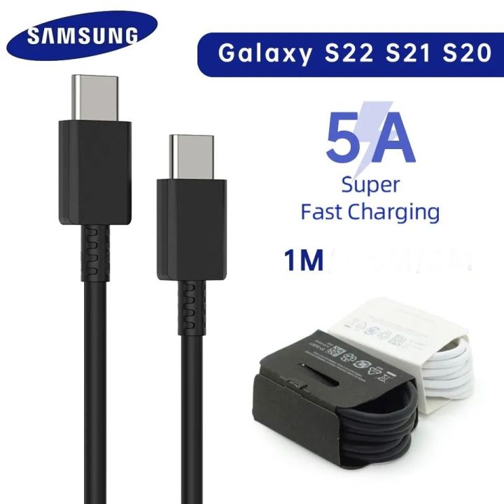 Original Samsung Type C To Usb C PD Cable 25w Super Fast Charging 35w, 45w , 65w,  5A For Galaxy S23 S22 S21 S20 Note20 Tab S8 A53 5G A54 A34