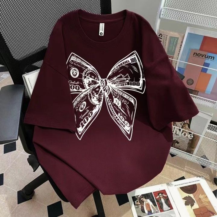 Summer%20Fashion%20Trendy%20Bow%20Printing%20Round%20Neck%20T-shirt%20Short%20Sleeve%20Large%20Size%20Universal%20Top%20for%20Men%20and%20Women%20-%20Image%203