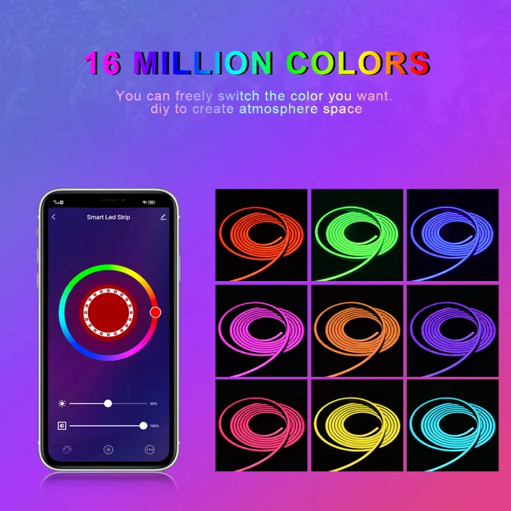 Smartlife/Tuya%20App%20Controlled%20DC12V%20RGB%20LED%20Neon%20Strip%202/3/5M%20Zigbee%20Flexible%20Neon%20Tape%20Lights%20for%20Game%20Room%20Bedroom%20Wall%20Decor%20lightify%20-%20Image%202