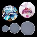 Transparent Fluid Arts Round Coaster Resin Casting Molds Silicone Epoxy Jewelry Pendant Agate Making Mould Tool DIY Accessories. 