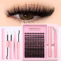 ​GROINNEYA​​ Fluffy DIY Cluster Lashes Kit Individual Eyelashes Lasting Eyelash Extension Lash Bond And Seal​​ Tools Easy Makeup. 