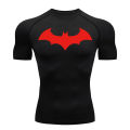 Bat Graphic Compression Shirts for Men Short Sleeve Rash Guard Gym Workout Running Tshirt Summer Athletic Quick Dry Tees Tops.