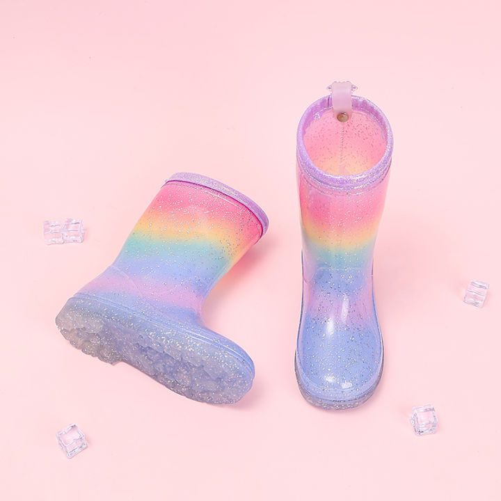 Four%20Seasons%20Cute%20Girls%20Rain%20Boots%20Rainbow%20Gradient%20Glitter%20Waterproof%20Non-Slip%20Toddler%20Kids%20Outdoor%20Rainy%20Day%20Shoes%20-%20Image%203