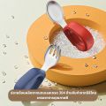 Hogokids/Putot Children's Cutlery with Storage Box Stainless Steel Spoon Tip, Silicone Handle for Children to Practice Eating. 