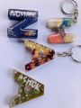 your name customise a to z alphabet   keychain for girls keychain for boy  resin keychain transparent keychain kitchen. 