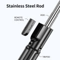 Wireless Selfie Stick Tripod Stand with Light Bluetooth Remote Extendable for iPhone Mobile Phone Tk Live Streaming. 