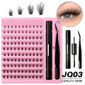 GROINNEYA DIY Lash Extension Kit Lash Clusters With Waterproof Strong Hold Lash Bond And Seal And Eyelash Tweezers Lash Cluster. 